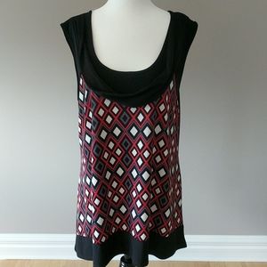 Cowl Neck Geometric Tunic